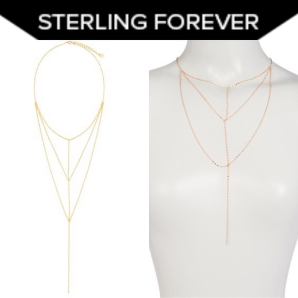 Sterling Forever 14K Gold Plated Layer Y Necklace
